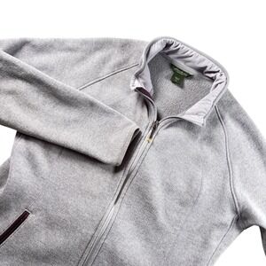 Eddie Bauer Women XXL Purple Full Zip Fleece Jacket Heathered Mock Neck Gorpcore